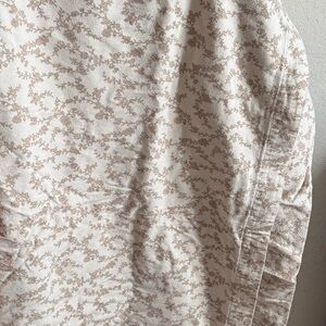 Laura Ashley Cream and Brown Queen Flannel Sheet Set